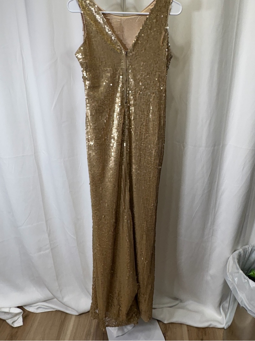 Daisy Gold Sequin V-Neck Maxi Dress 1757